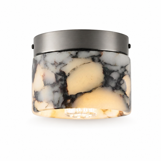 Plafonnier en Marbre Naturel – LED 3W 3000K – Ø12 cm – Vaelor